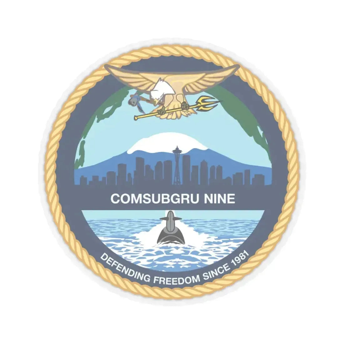 COMSUBGRU 9 Commander Submarine Group 9 (U.S. Navy) STICKER Vinyl Kiss-Cut Decal 6 Inch Transparent - The Sticker Space