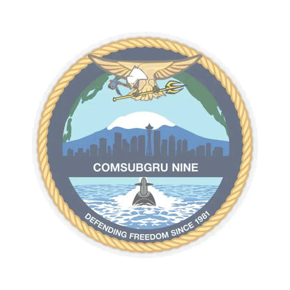 COMSUBGRU 9 Commander Submarine Group 9 (U.S. Navy) STICKER Vinyl Kiss-Cut Decal 6 Inch Transparent - The Sticker Space
