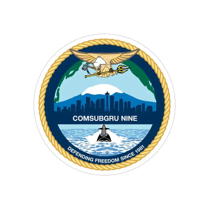 COMSUBGRU 9 Commander Submarine Group 9 (U.S. Navy) Transparent STICKER Die-Cut Vinyl Decal 3 Inch Transparent - The Sticker Space