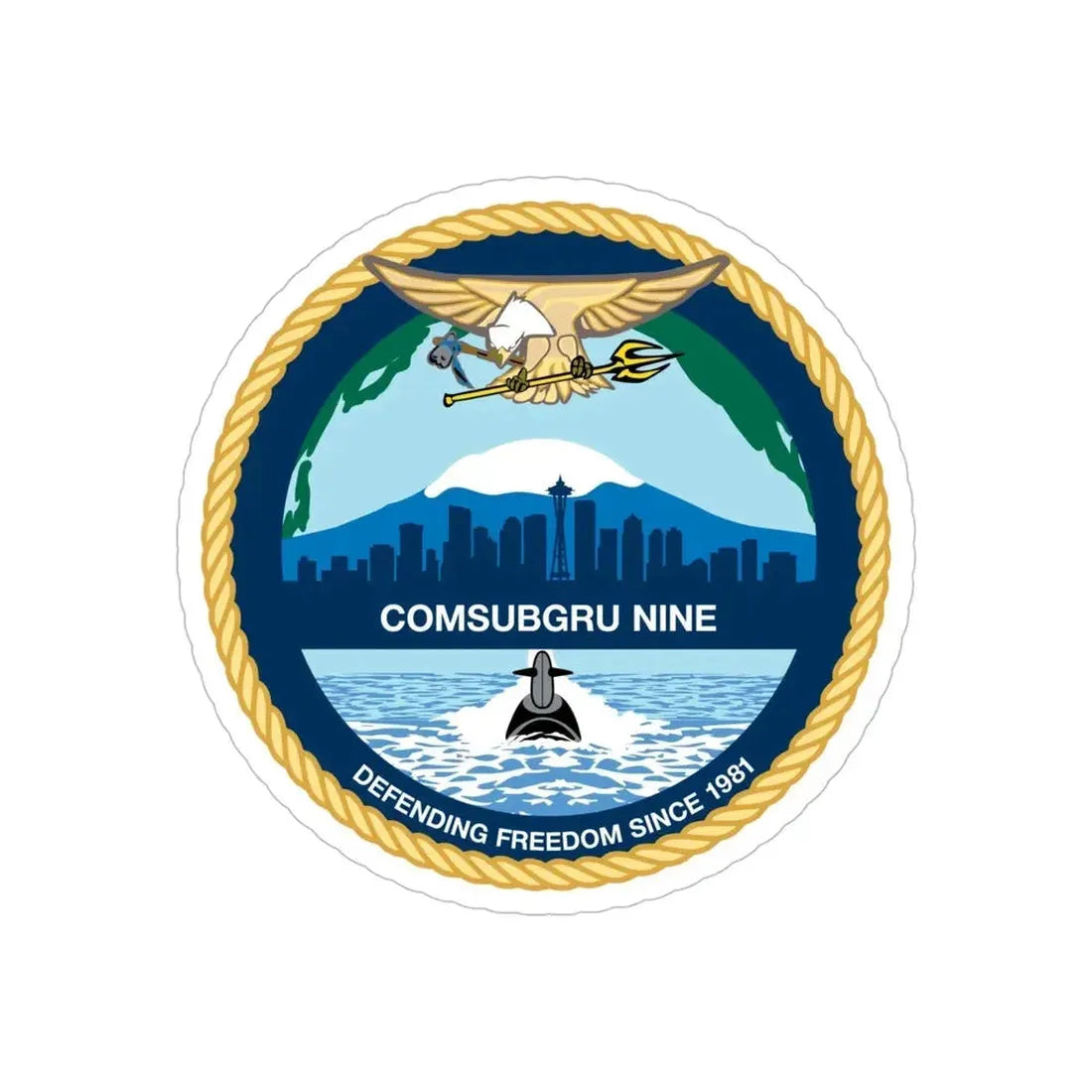 COMSUBGRU 9 Commander Submarine Group 9 (U.S. Navy) Transparent STICKER Die-Cut Vinyl Decal - The Sticker Space