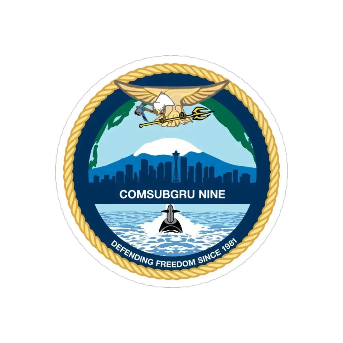 COMSUBGRU 9 Commander Submarine Group 9 (U.S. Navy) Transparent STICKER Die-Cut Vinyl Decal - The Sticker Space