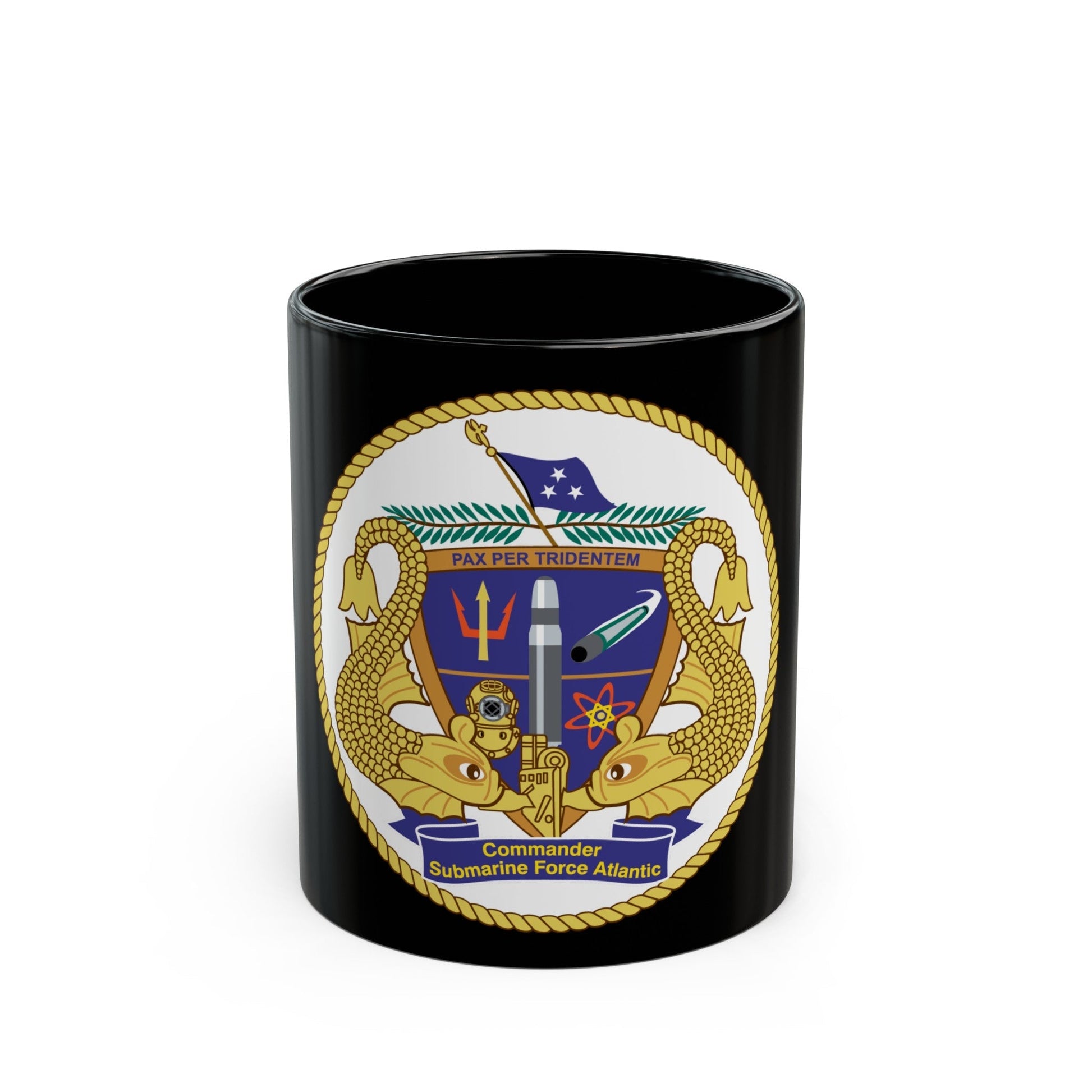 COMSUBLANT Atlantic Crest Commander Submarine Force Atlantic (U.S. Navy) Black Coffee Mug-11oz-The Sticker Space