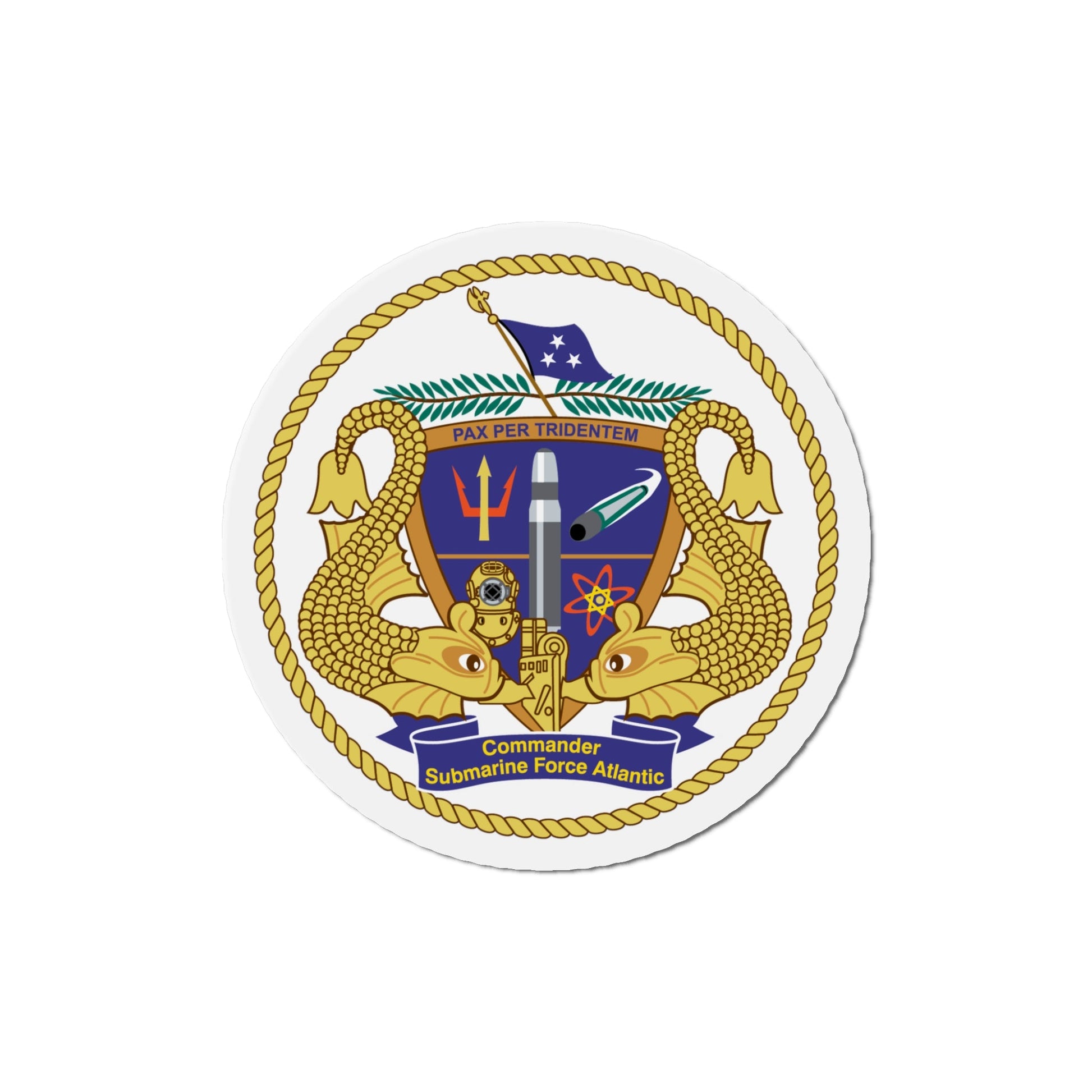 COMSUBLANT Atlantic Crest Commander Submarine Force Atlantic (U.S. Navy) Die-Cut Magnet-The Sticker Space