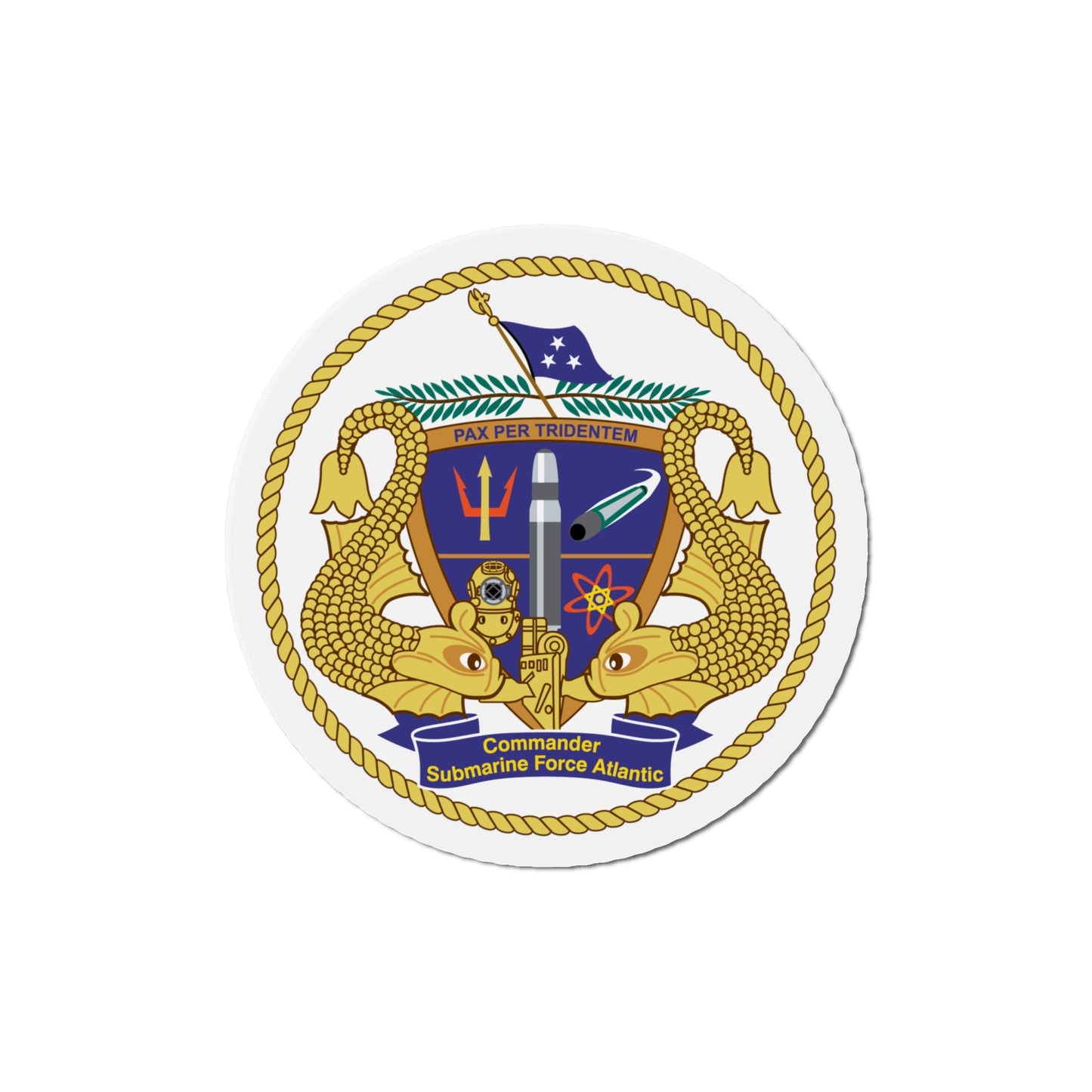 COMSUBLANT Atlantic Crest Commander Submarine Force Atlantic (U.S. Navy) Die-Cut Magnet-The Sticker Space