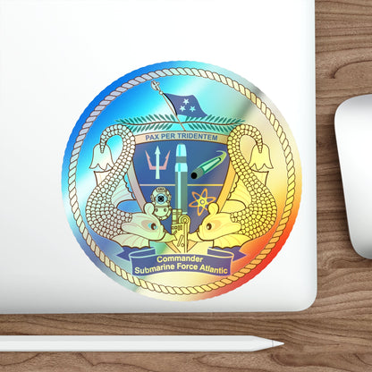 COMSUBLANT Atlantic Crest Commander Submarine Force Atlantic (U.S. Navy) Holographic STICKER Die-Cut Vinyl Decal-The Sticker Space