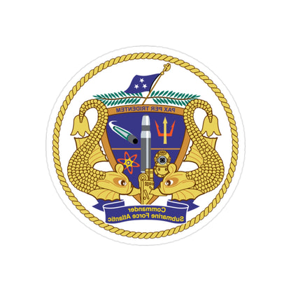 COMSUBLANT Atlantic Crest Commander Submarine Force Atlantic (U.S. Navy) REVERSE PRINT Transparent STICKER-2" × 2"-The Sticker Space