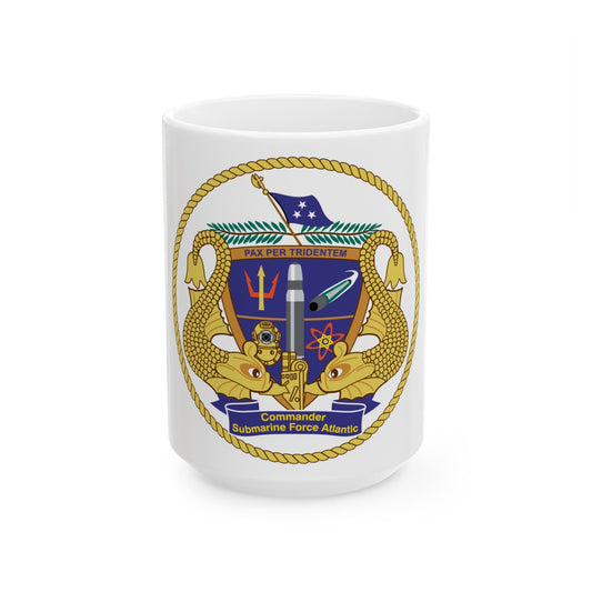 COMSUBLANT Atlantic Crest Commander Submarine Force Atlantic (U.S. Navy) White Coffee Mug-15oz-The Sticker Space