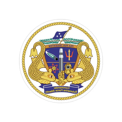 COMSUBLANT Atlantic Crest Commander Submarine Force Atlantic (U.S. Navy) REVERSE PRINT Transparent Die-Cut STICKER 2 Inch Die-Cut Transparent - The Sticker Space