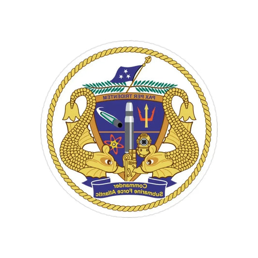 COMSUBLANT Atlantic Crest Commander Submarine Force Atlantic (U.S. Navy) REVERSE PRINT Transparent Die-Cut STICKER 2 Inch Die-Cut Transparent - The Sticker Space