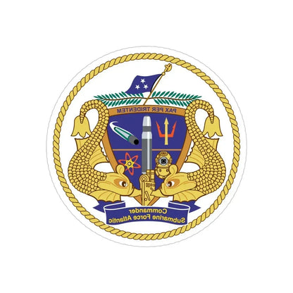 COMSUBLANT Atlantic Crest Commander Submarine Force Atlantic (U.S. Navy) REVERSE PRINT Transparent Die-Cut STICKER 5 Inch Die-Cut Transparent - The Sticker Space