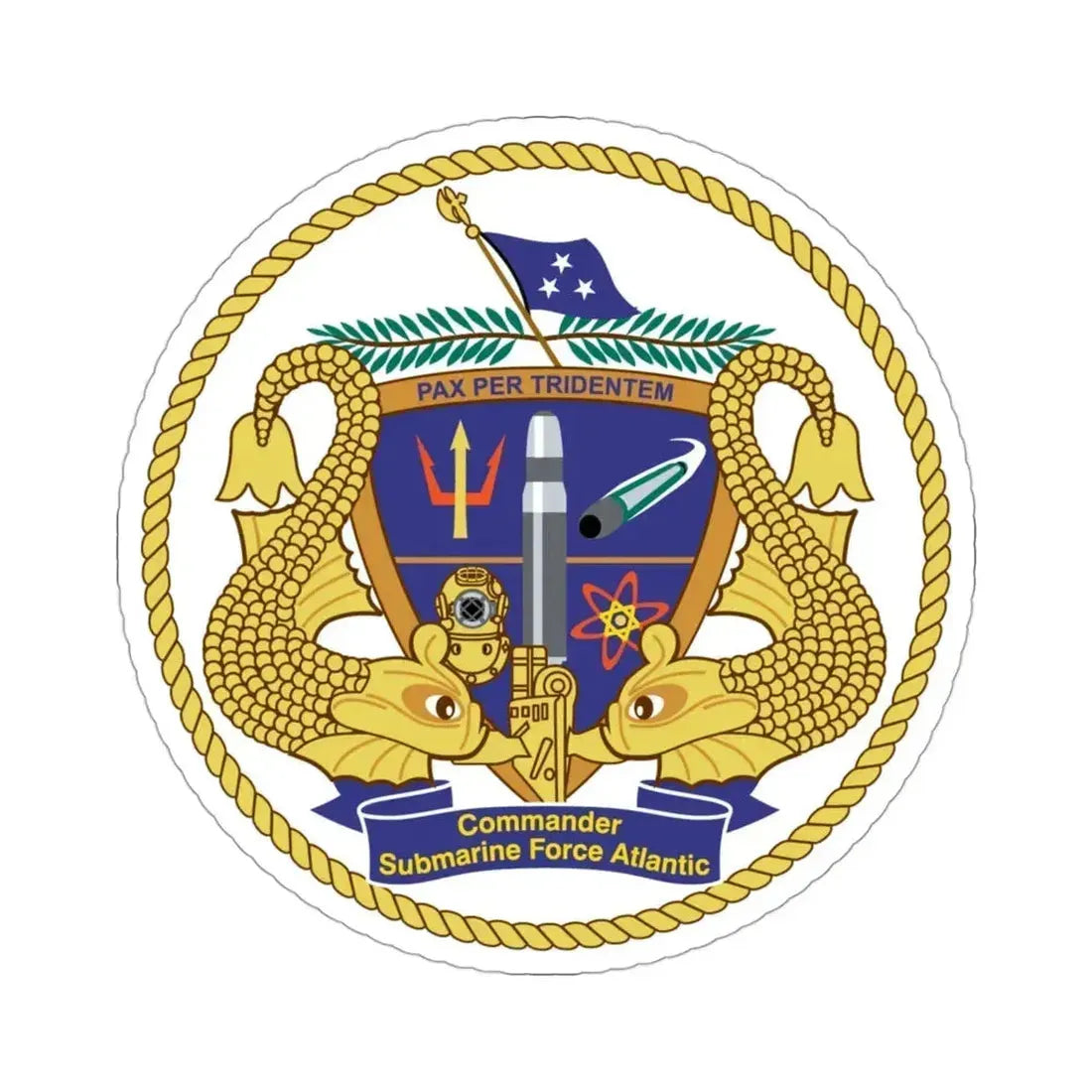 COMSUBLANT Atlantic Crest Commander Submarine Force Atlantic (U.S. Navy) STICKER Vinyl Die-Cut Decal - The Sticker Space