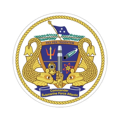 COMSUBLANT Atlantic Crest Commander Submarine Force Atlantic (U.S. Navy) STICKER Vinyl Die-Cut Decal - The Sticker Space