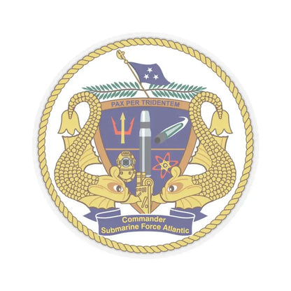 COMSUBLANT Atlantic Crest Commander Submarine Force Atlantic (U.S. Navy) STICKER Vinyl Kiss-Cut Decal 6 Inch Transparent - The Sticker Space