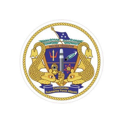COMSUBLANT Atlantic Crest Commander Submarine Force Atlantic (U.S. Navy) Transparent STICKER Die-Cut Vinyl Decal 2 Inch Transparent - The Sticker Space