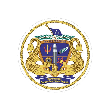 COMSUBLANT Atlantic Crest Commander Submarine Force Atlantic (U.S. Navy) Transparent STICKER Die-Cut Vinyl Decal 4 Inch Transparent - The Sticker Space