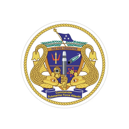 COMSUBLANT Atlantic Crest Commander Submarine Force Atlantic (U.S. Navy) Transparent STICKER Die-Cut Vinyl Decal 6 Inch Transparent - The Sticker Space