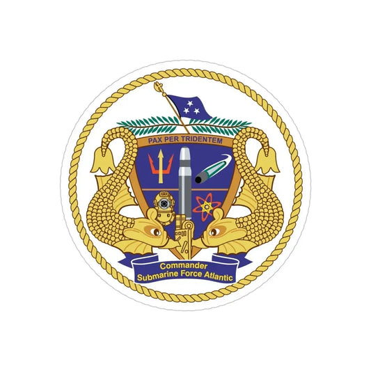 COMSUBLANT Atlantic Crest Commander Submarine Force Atlantic (U.S. Navy) Transparent STICKER Die-Cut Vinyl Decal 6 Inch Transparent - The Sticker Space