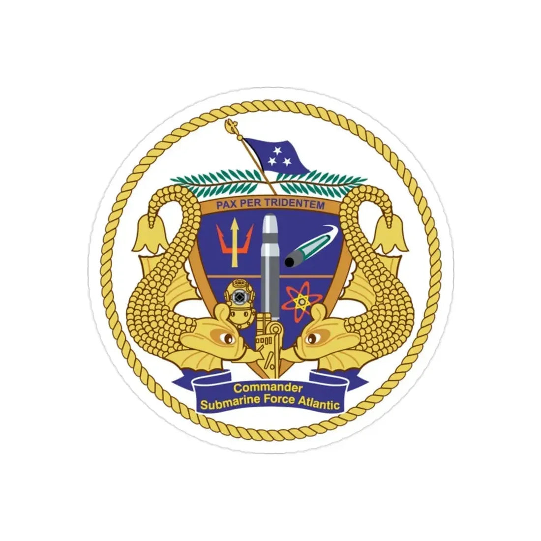 COMSUBLANT Atlantic Crest Commander Submarine Force Atlantic (U.S. Navy) Transparent STICKER Die-Cut Vinyl Decal - The Sticker Space