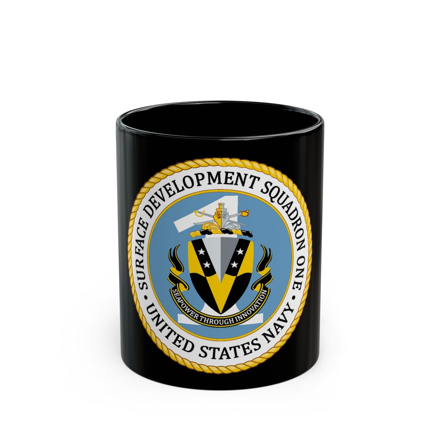 COMSURFDEVRON (U.S. Navy) Black Coffee Mug-11oz-The Sticker Space