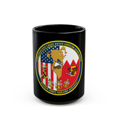 COMUSNAVCENT CPO Assoc COMUSNAVCENT CPO Assoc US Naval Forces Central Command Chief Petty Officer Association (U.S. Navy) Black Coffee Mug-15oz-The Sticker Space