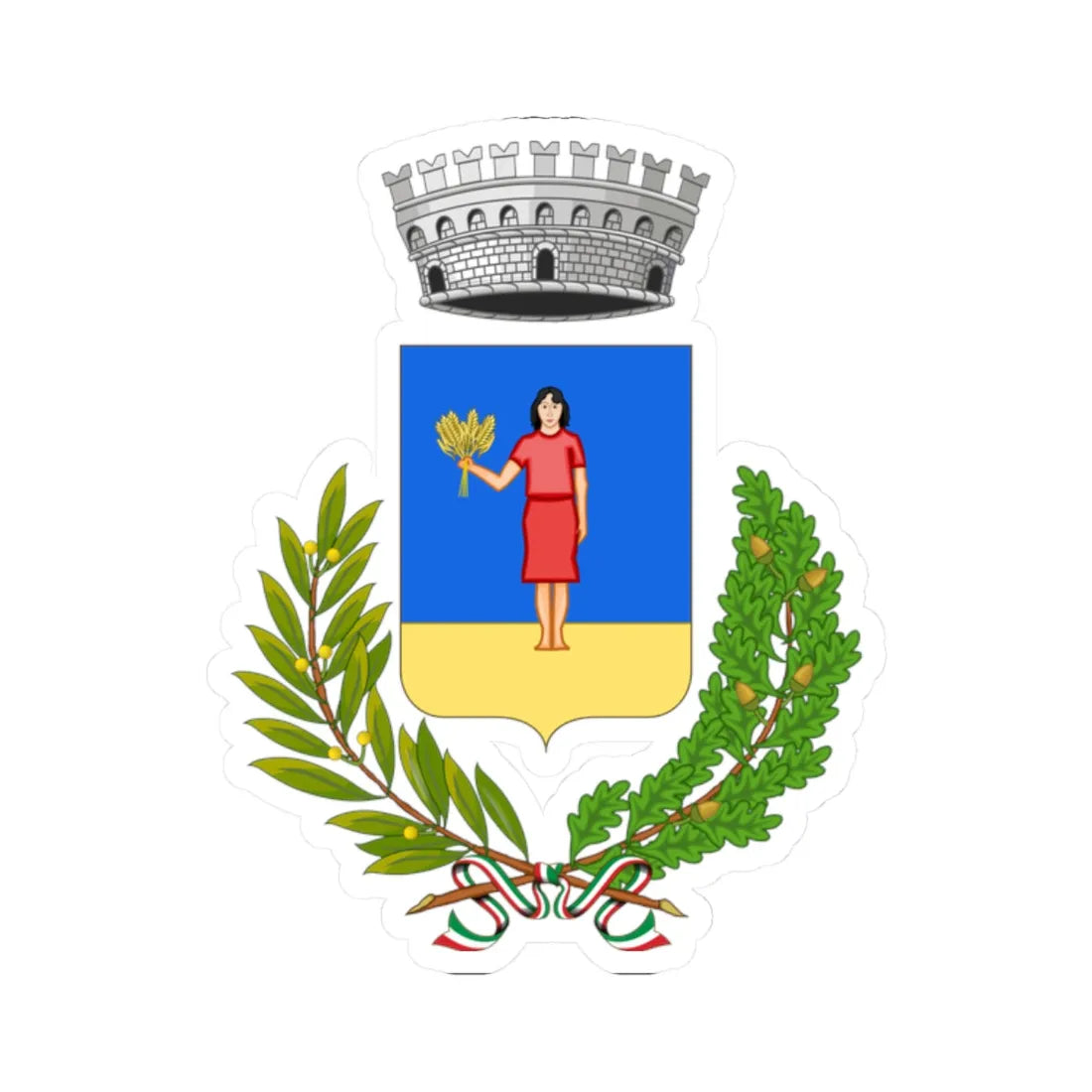 Cona-Stemma (Italy) (Coat of Arms) STICKER Vinyl Kiss-Cut Decal 2 Inch White - The Sticker Space