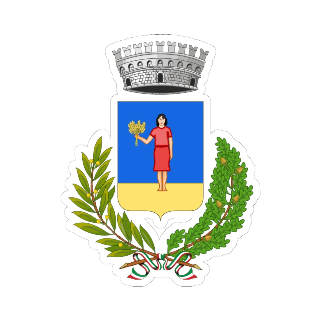 Cona-Stemma (Italy) (Coat of Arms) STICKER Vinyl Kiss-Cut Decal 4 Inch White - The Sticker Space