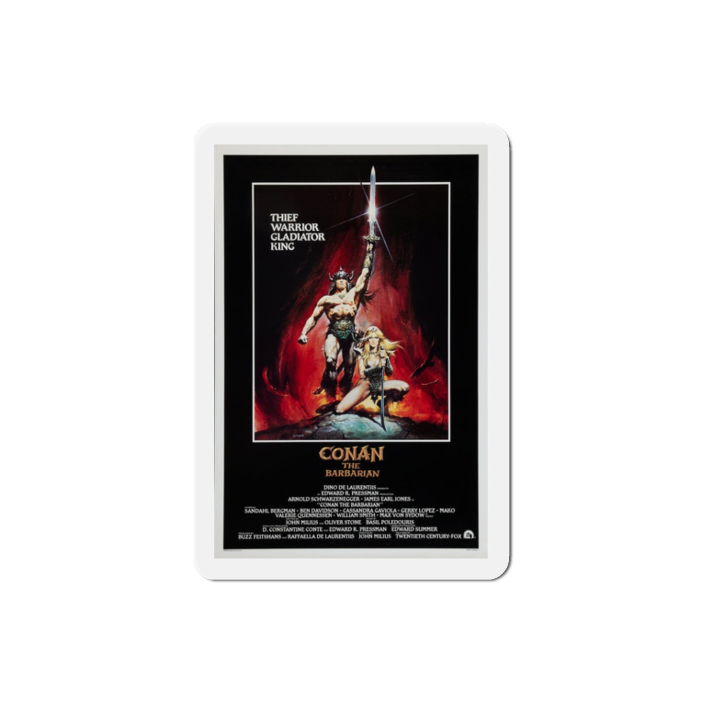 Conan the Barbarian 1982 Movie Poster Die-Cut Magnet-2" x 2"-The Sticker Space