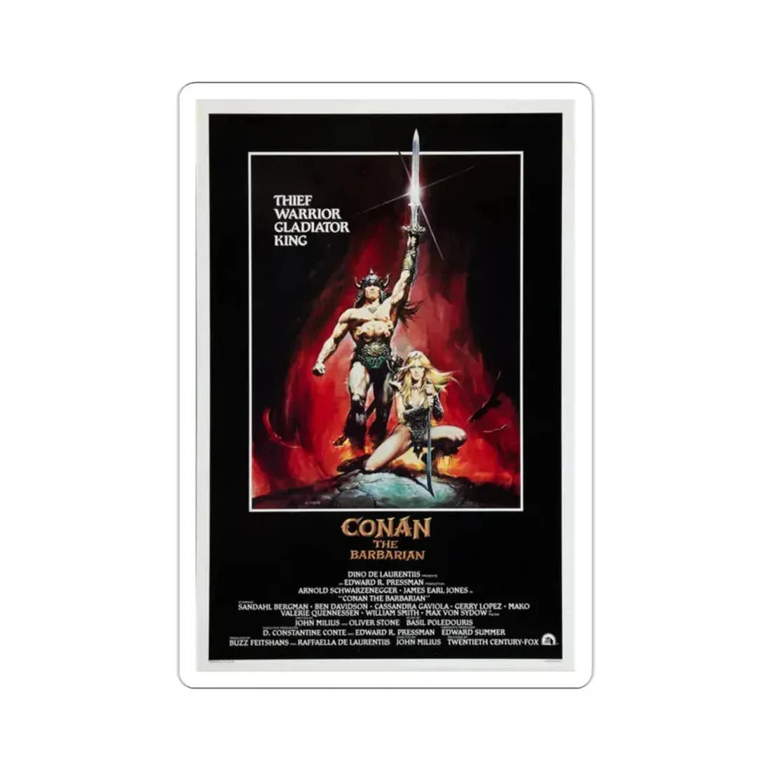 Conan the Barbarian 1982 Movie Poster STICKER Vinyl Die-Cut Decal 2 Inch - The Sticker Space
