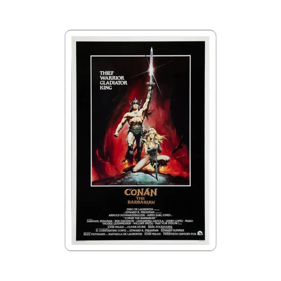 Conan the Barbarian 1982 Movie Poster STICKER Vinyl Die-Cut Decal 2 Inch - The Sticker Space