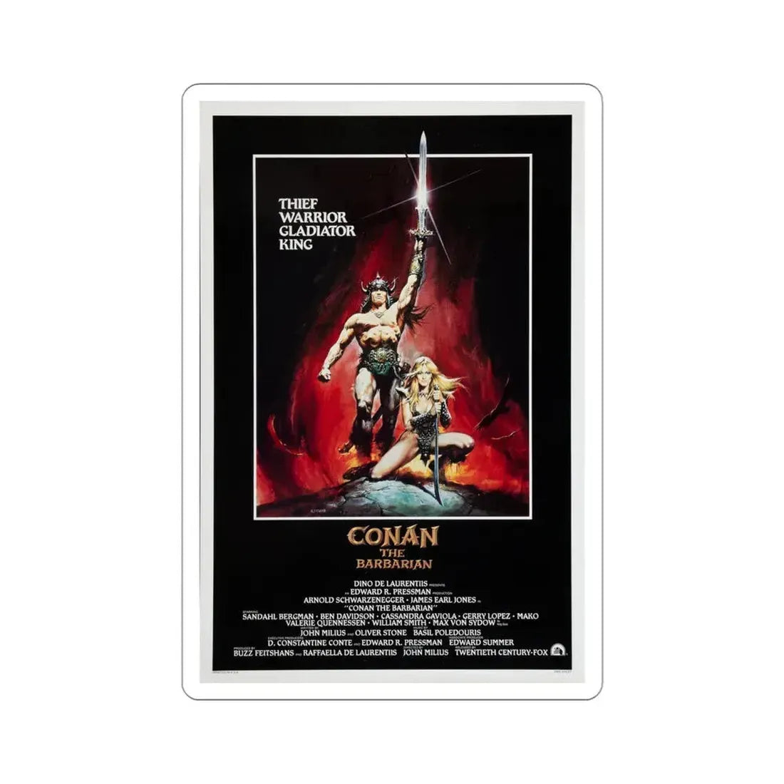 Conan the Barbarian 1982 Movie Poster STICKER Vinyl Die-Cut Decal 4 Inch - The Sticker Space