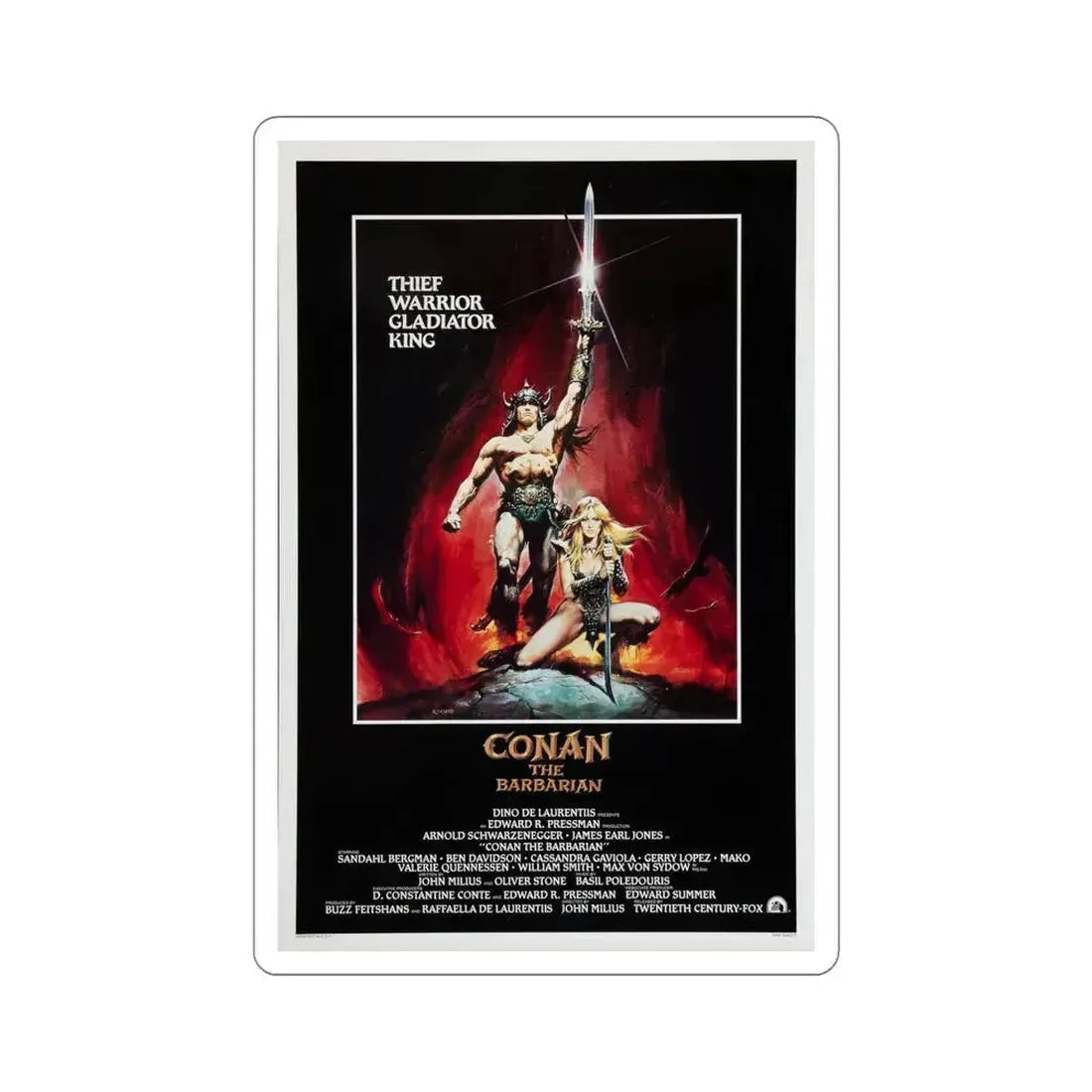 Conan the Barbarian 1982 Movie Poster STICKER Vinyl Die-Cut Decal 6 Inch - The Sticker Space