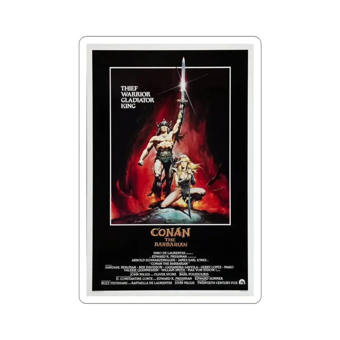 Conan the Barbarian 1982 Movie Poster STICKER Vinyl Die-Cut Decal - The Sticker Space