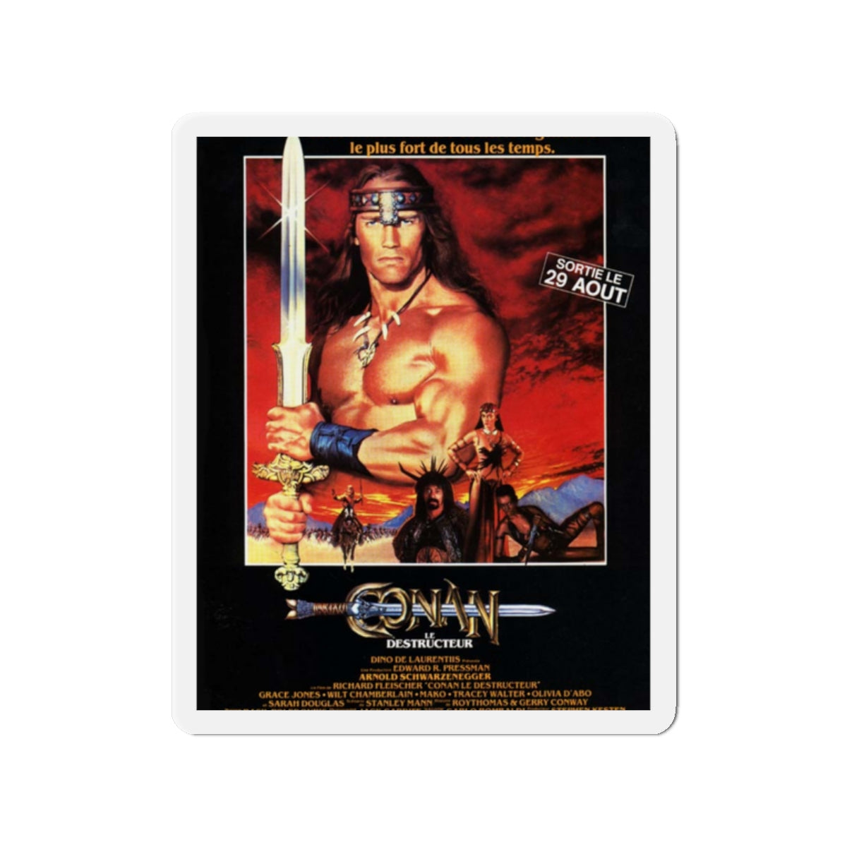 CONAN THE DESTROYER 1984 Movie Poster - Die-Cut Magnet-2" x 2"-The Sticker Space