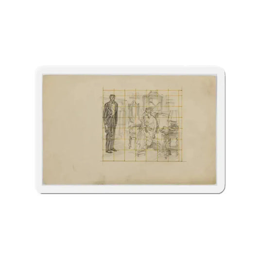 Conceptual Drawings (Magazine Illustration) Refrigerator Magnet 2 Inch Die-Cut - The Sticker Space