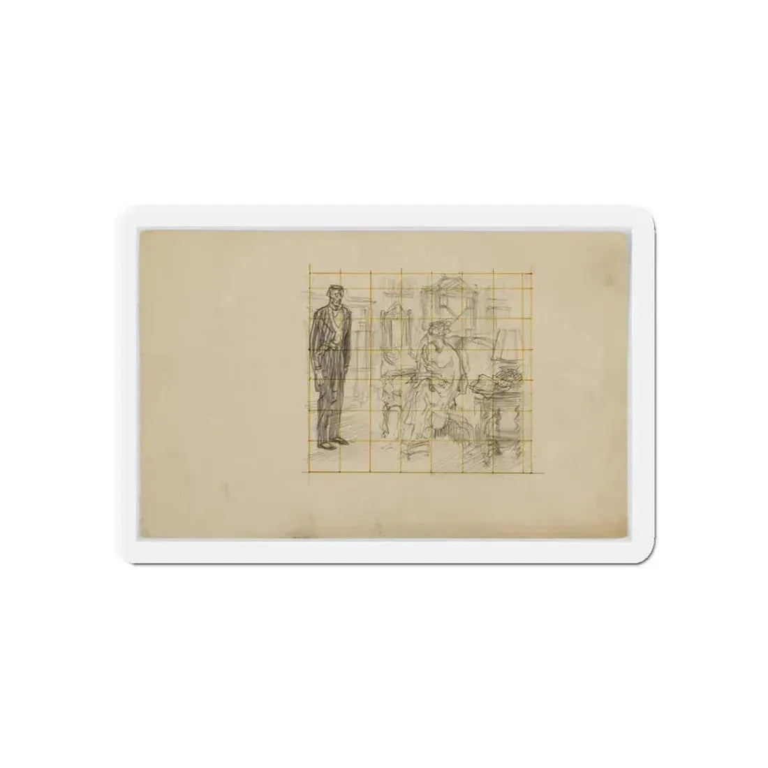 Conceptual Drawings (Magazine Illustration) Refrigerator Magnet 3 Inch Die-Cut - The Sticker Space