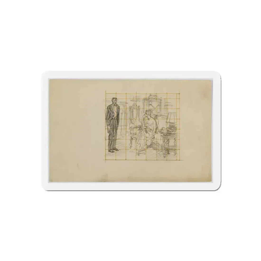 Conceptual Drawings (Magazine Illustration) Refrigerator Magnet 4 Inch Die-Cut - The Sticker Space