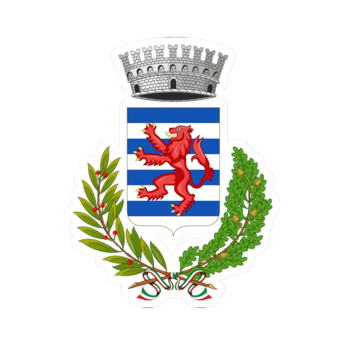 Concordia sulla Secchia-Stemma (Italy) (Coat of Arms) STICKER Vinyl Kiss-Cut Decal 2 Inch White - The Sticker Space