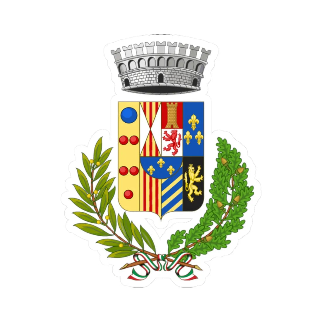 Condrò-Stemma (Italy) (Coat of Arms) STICKER Vinyl Kiss-Cut Decal 2 Inch White - The Sticker Space