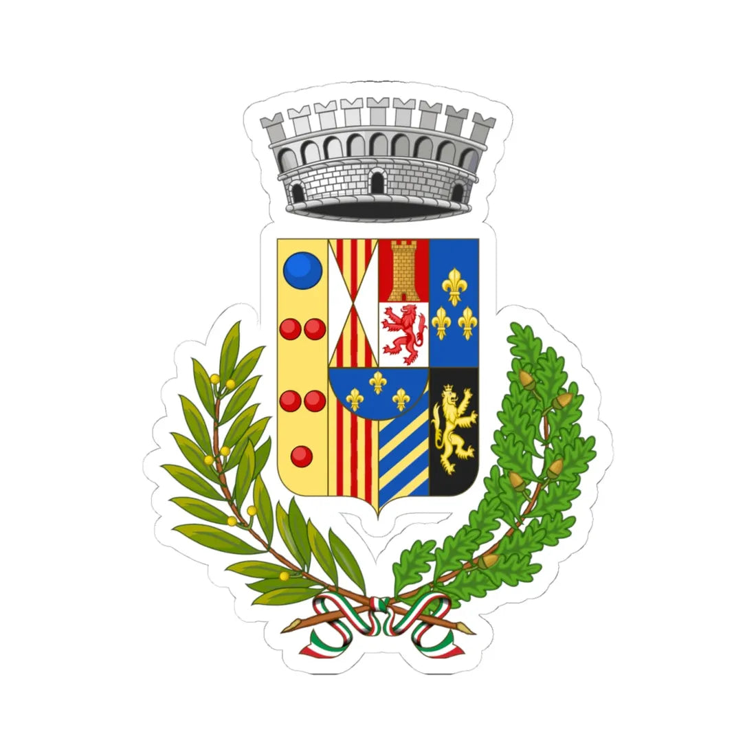 Condrò-Stemma (Italy) (Coat of Arms) STICKER Vinyl Kiss-Cut Decal 4 Inch White - The Sticker Space