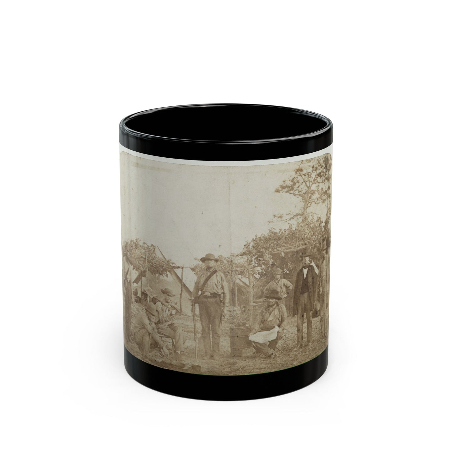 Confederate Camp, Warrington Navy Yard, Pensacola, Florida (U.S. Civil War) Black Coffee Mug-11oz-The Sticker Space