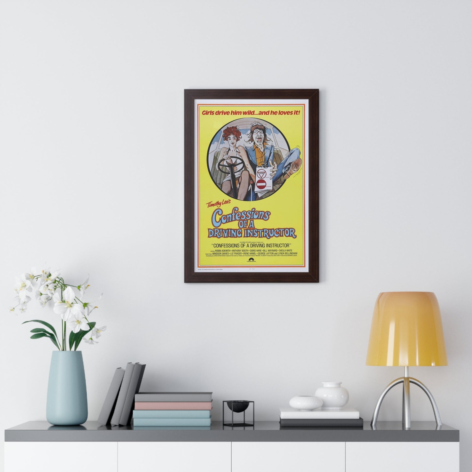 CONFESSIONS OF A DRIVING INSTRUCTOR 1976 - Framed Movie Poster-The Sticker Space