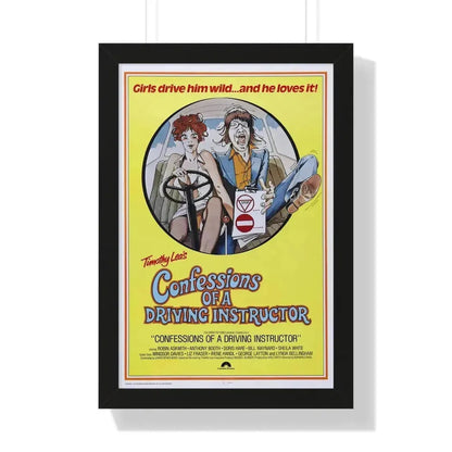 CONFESSIONS OF A DRIVING INSTRUCTOR 1976 - Framed Movie Poster 16″ x 24″ Black - The Sticker Space