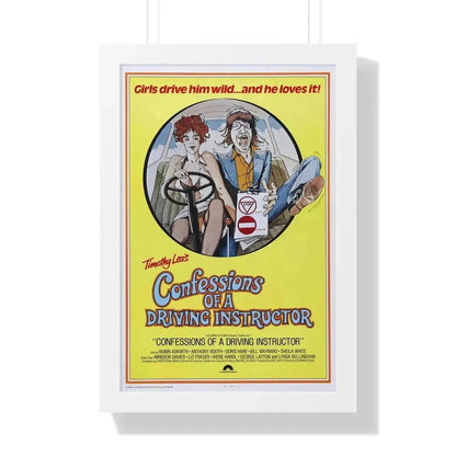 CONFESSIONS OF A DRIVING INSTRUCTOR 1976 - Framed Movie Poster 16″ x 24″ White - The Sticker Space