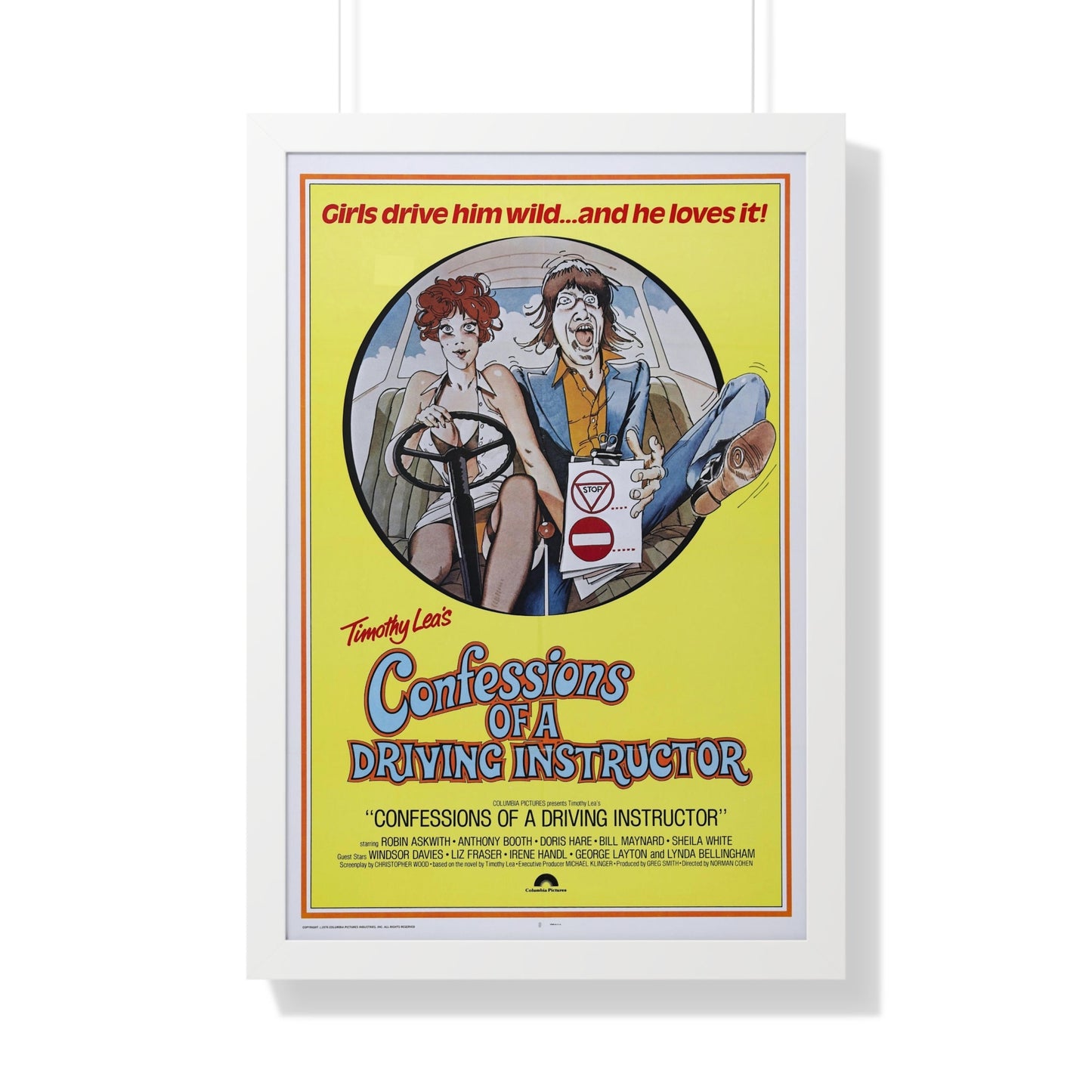 CONFESSIONS OF A DRIVING INSTRUCTOR 1976 - Framed Movie Poster-20" x 30"-The Sticker Space