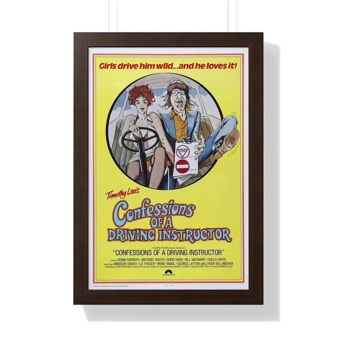 CONFESSIONS OF A DRIVING INSTRUCTOR 1976 - Framed Movie Poster - The Sticker Space