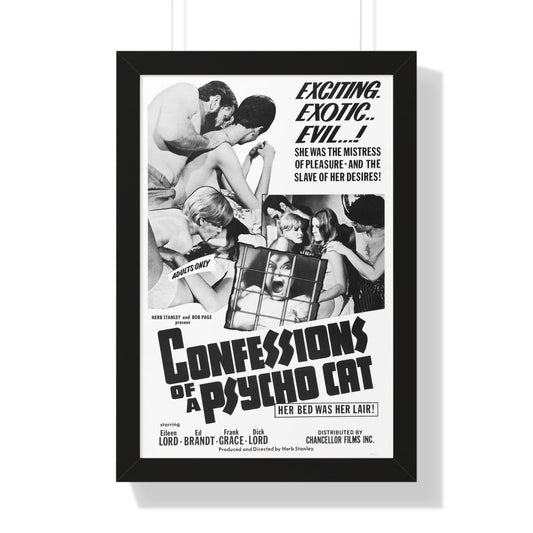 CONFESSIONS OF A PSYCHO CAT 1968 - Framed Movie Poster-16″ x 24″-The Sticker Space