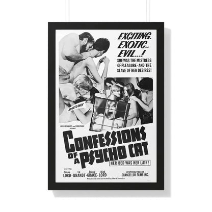 CONFESSIONS OF A PSYCHO CAT 1968 - Framed Movie Poster 20" x 30" Black - The Sticker Space