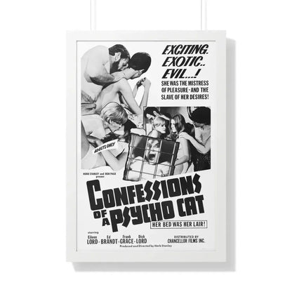 CONFESSIONS OF A PSYCHO CAT 1968 - Framed Movie Poster 20" x 30" White - The Sticker Space