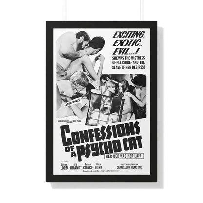 CONFESSIONS OF A PSYCHO CAT 1968 - Framed Movie Poster - The Sticker Space