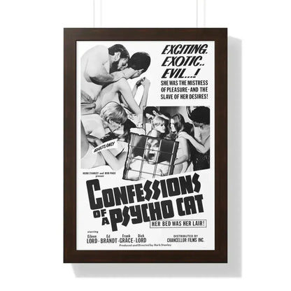 CONFESSIONS OF A PSYCHO CAT 1968 - Framed Movie Poster - The Sticker Space